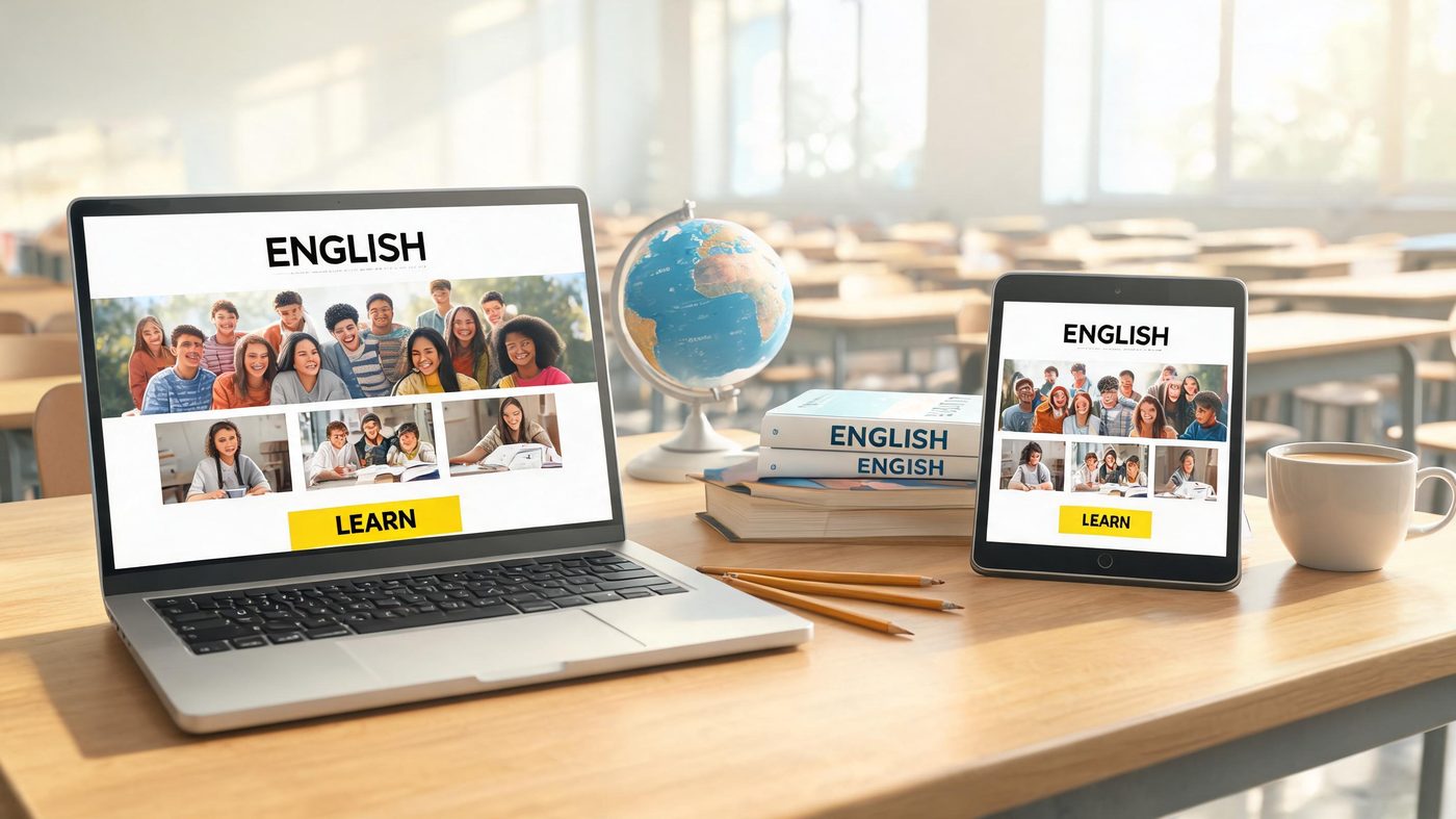 Mẫu website trung tâm Anh ngữ — Bright English